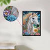Diamond Painting-DIY Crystal Rhinestone Horse in the Flowers