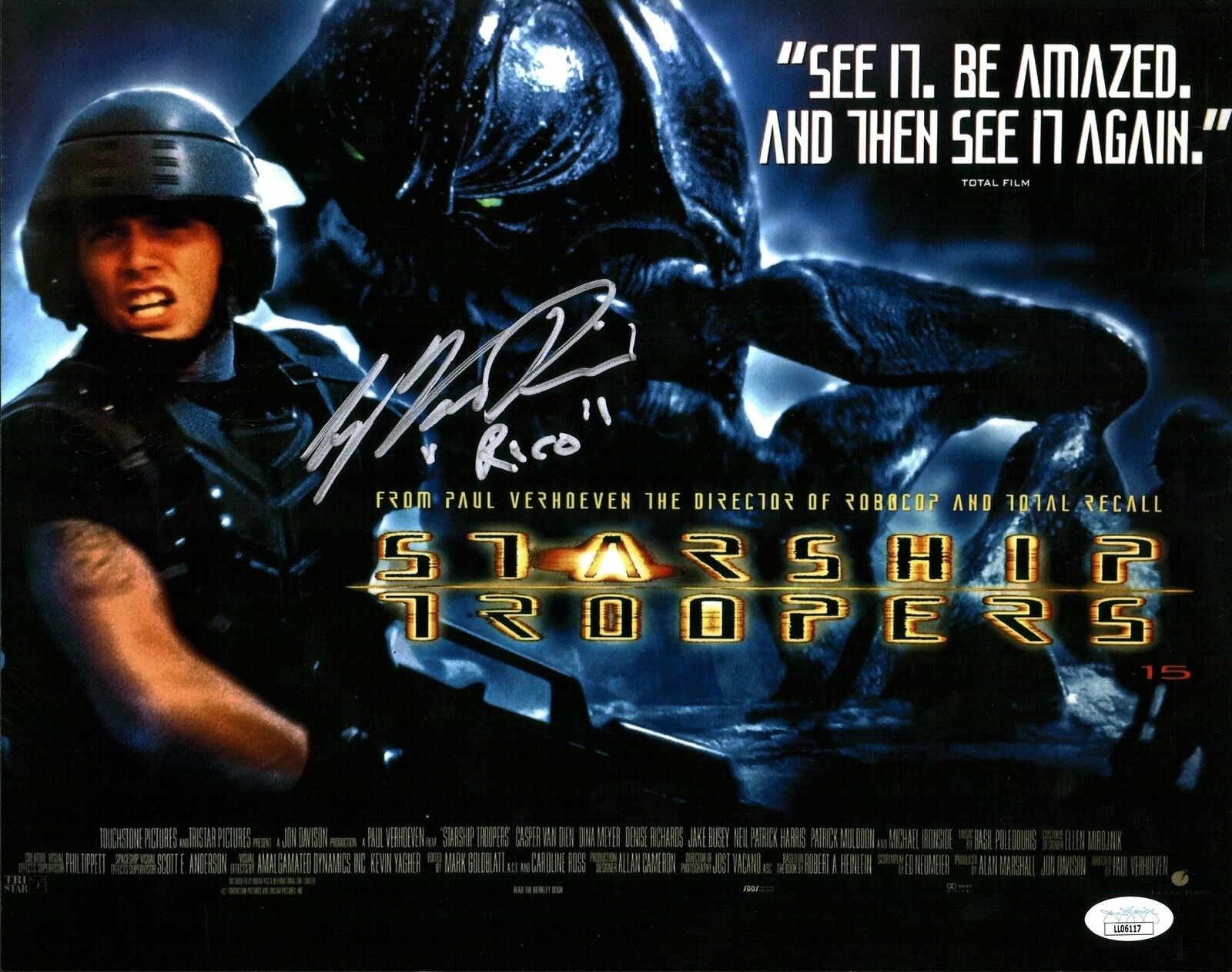 Casper Van Dien Starship Troopers Juan Rico 11x14 Photo Poster painting Signed JSA COA