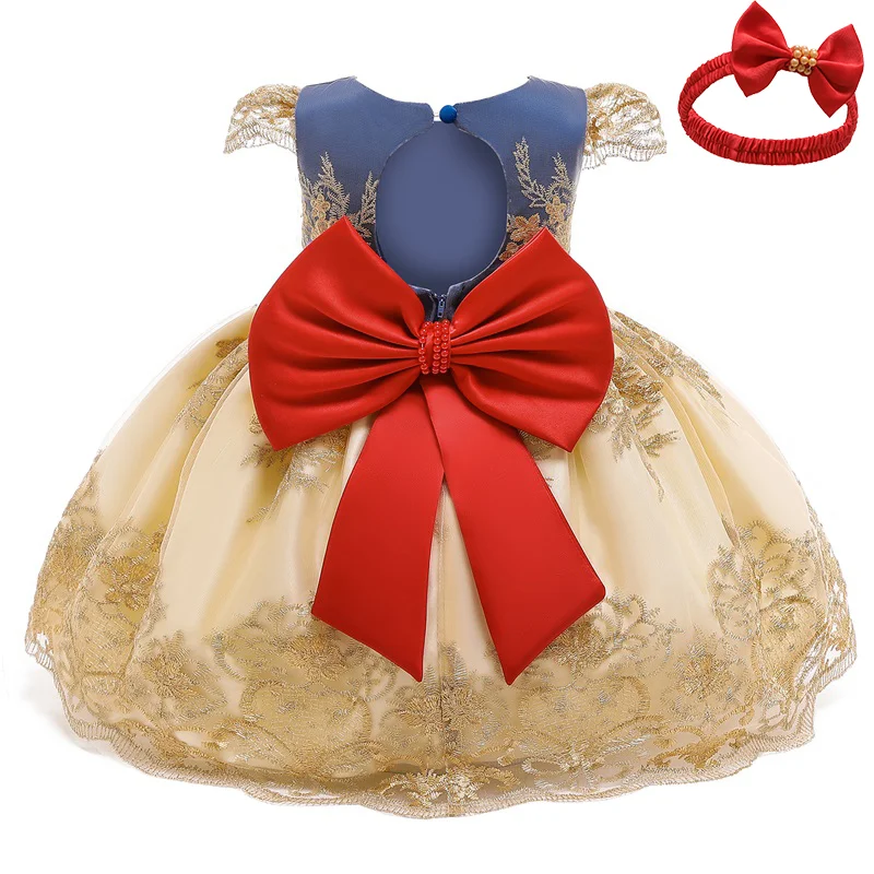 Uveng Flower Lace Baby Girl Dress Wedding Party Children Girls Clothing 0-8 Years Princess Pageant Kids Dresses for Girls Costume