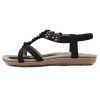 Gioiacombo&trade; 2022 estate sandali carini scarpe basse con strass fiore boh&eacute;mien femminile