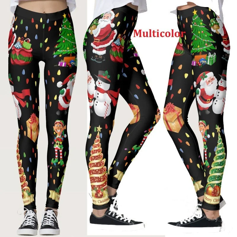 Women Christmas Print Leggings Yoga Pants