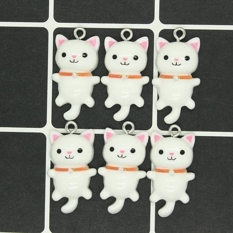 Cute Cat Resin Pendants