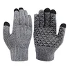 USB Heating Gloves Touch Screen Knitted Gloves Hand Warmer for Winter (Grey)