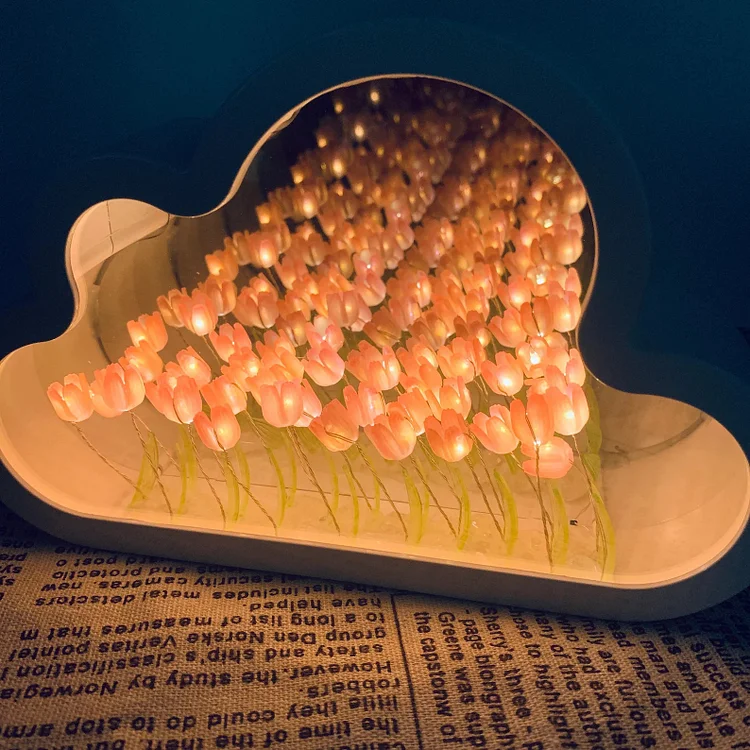 Cloud Mirror With Tulips Inside