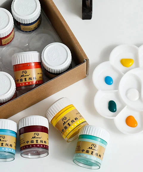 12 Colors Chinese Mineral Paint Pigment 22 ml-Himinee.com