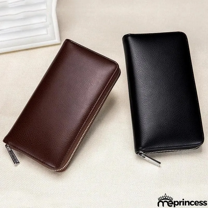Unisex Multiple Compartment RFID Technology Anti-Scanning Card Slot Currency Wallet
