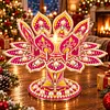 DIY Lotus Flower Pearls & Diamond Painting Candle Holder Acrylic Three-Dimensional Aromatherapy Rack Home Decor Gift