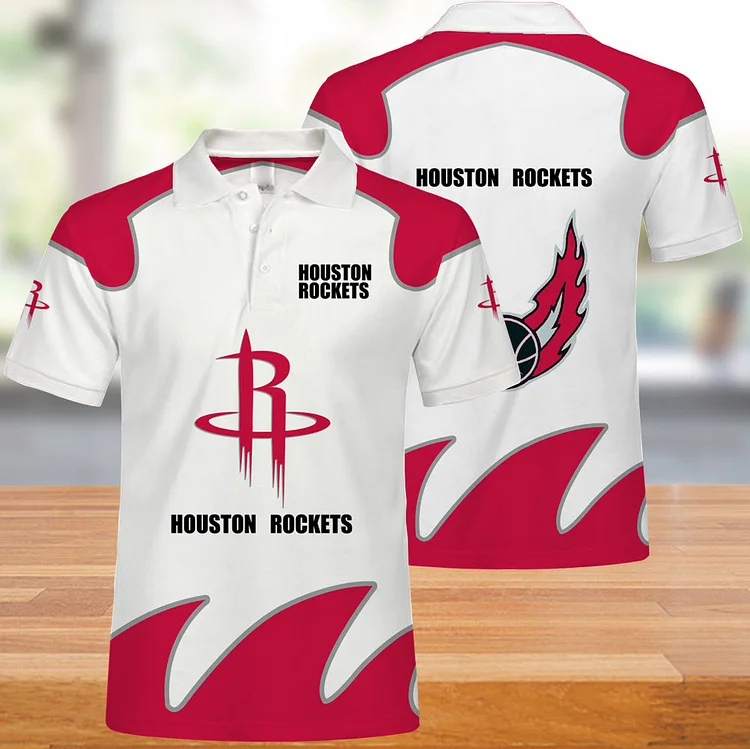 Houston Rockets Button Up Polo Shirt