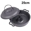 Cast Iron Roasted Sweet Potato Pan W/Lid Garlic Roaster for Picnic Camping Patio