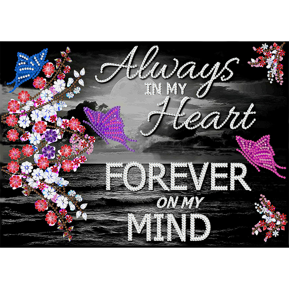 

Always In My Mind Forever On My Heart Butterfly Quotes - Special Shape Diamond Painting - 40*30CM, 501 Original