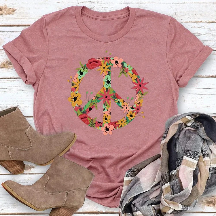Peace Sign T-Shirt Tee - 01490-Annaletters