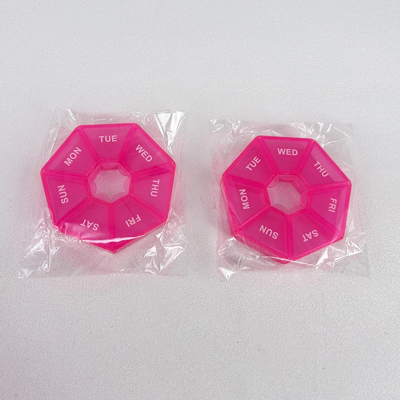 7-corner Medicine Box For One Week Round 7-grid Portable Small Medicine Box For One Week Mini 7-day Portable Medicine Jewelry Box