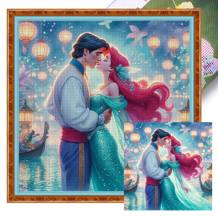 Mermaid Princess Ariel 18CT (30*30CM) Stamped Cross Stitch gbfke