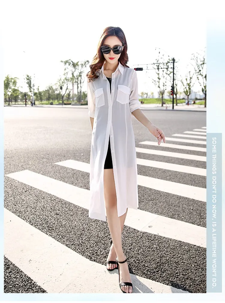 Boho Chiffon Kimonos 2019 Summer Women Blouses Beach Cardigans Shirt Tunics Robe Femme Chemise Red Green White Black Kimono Tops