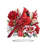 (US Only)2D Flat Print Flower Cardinal DIY Double-Sided Desktop Diamond Art Kits