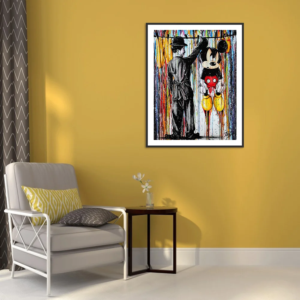 Full Round Diamond Painting 30*40cm - Chaplin And Mickey