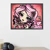 Diamond Painting-DIY Full Round Drill Pink Hair Girl（50x40cm）