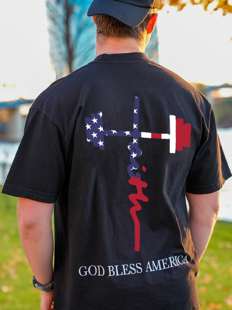God Bless America GYM Oversized Print T-shirt / Rvogue / Rvogue