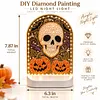 DIY Diamond Art LED Night Light &ndash; Light-Up Table Decor, Double-Sided Printed DIY Crystal Pearl Painting Decoration for Holiday & Gifts(Pumpkin Skull)