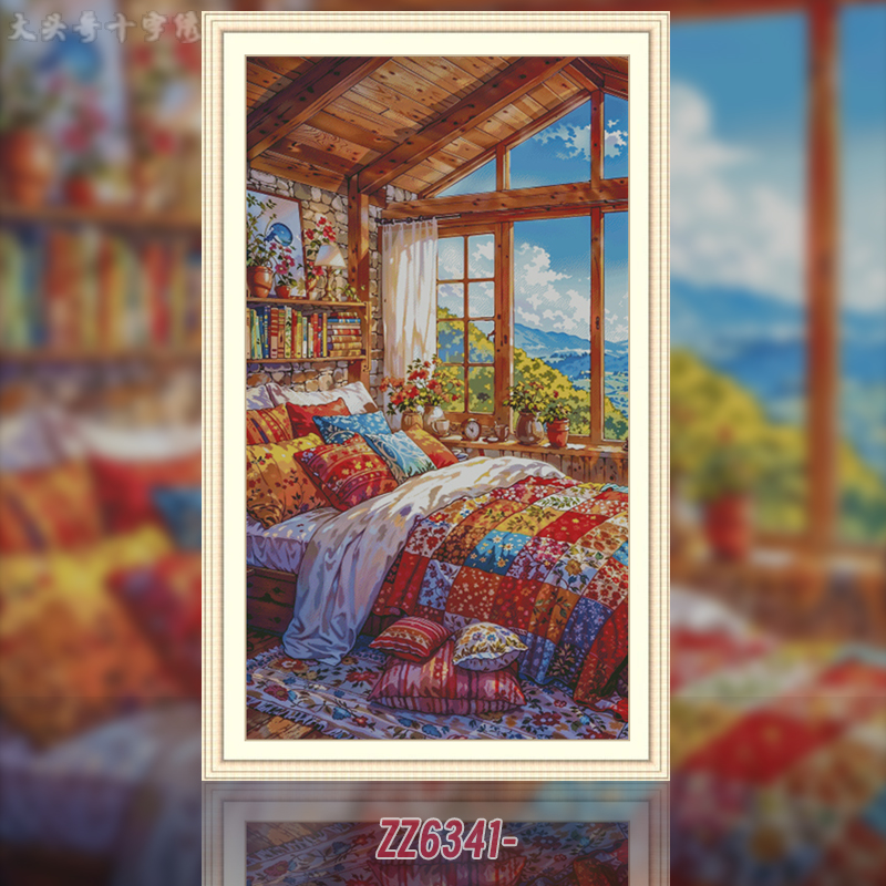 [ZZ6341-Dream Bedroom]  Painting Fairy Cross Stitch
