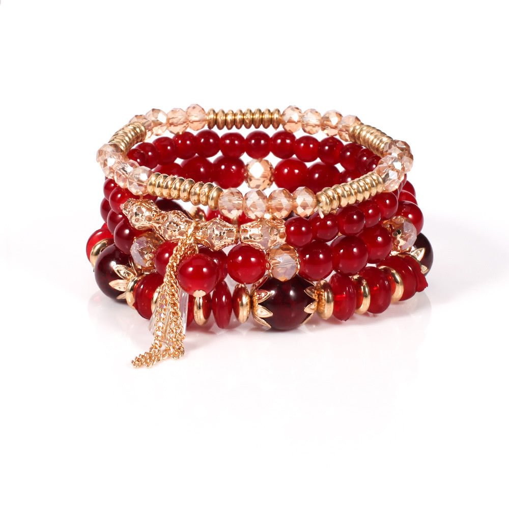 Women's Fashion Coloured Glaze Alloy Fringe Multi-coloured Bracelet