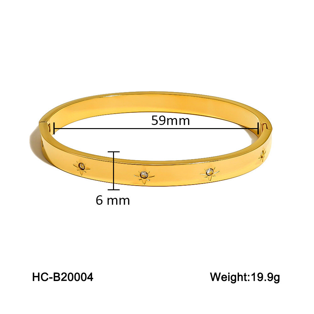 Classic Kajia Couple Titanium Steel Bracelet Fashionable And Versatile Starry Sky Diamond Stainless Steel Ladies Bracelet