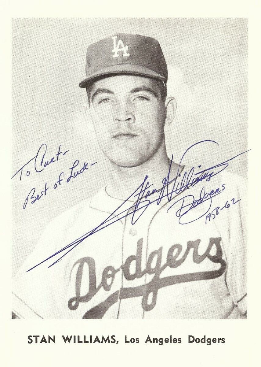 Stan Williams Signed Autographed 5X7 Photo Poster painting Jay Publishing Dodgers To Curt COA