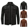 Thin Men's PU Leather Faux Suede Jacket, Solid Color, Simple Style, Versatile Lapel Casual Top, Business Casual Men's Wear, Casual Men's Jacket.