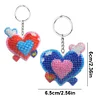 (US Only)Heart DIY Beads Needlework Keychain Craft Mosaic Beads Embroidery Keyrings Art
