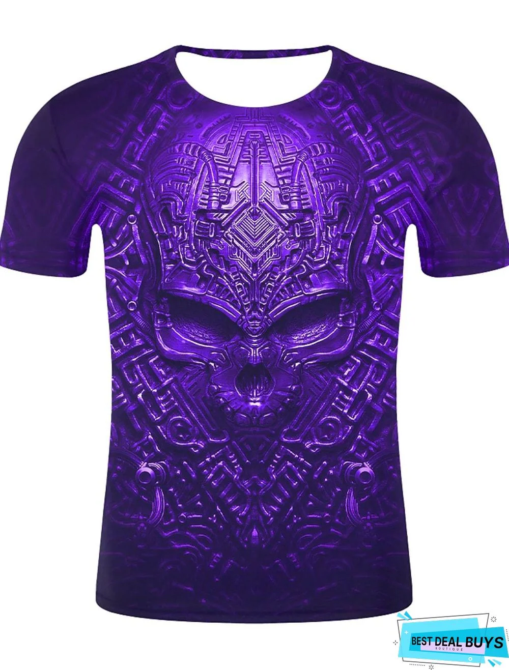 Men's T-Shirt Graphic 3D Skull Plus Size Print Short Sleeve Daily Tops Streetwear Exaggerated Round Neck