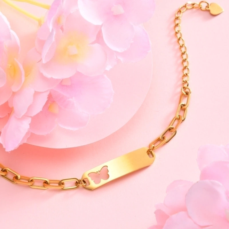 Preppy Style Minimalist Solid Color Butterfly 201 Stainless Steel Bracelets In Bulk