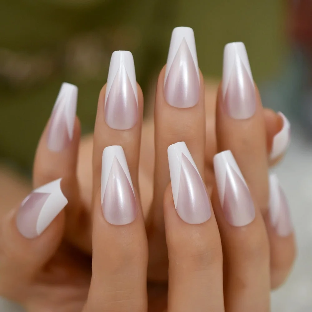 Gorgeous Diamond Blue Fake Nails Long Ballerina Shape Gelnails Thick Reusable Artificial Nail Art Tips 24-Nail Inspo