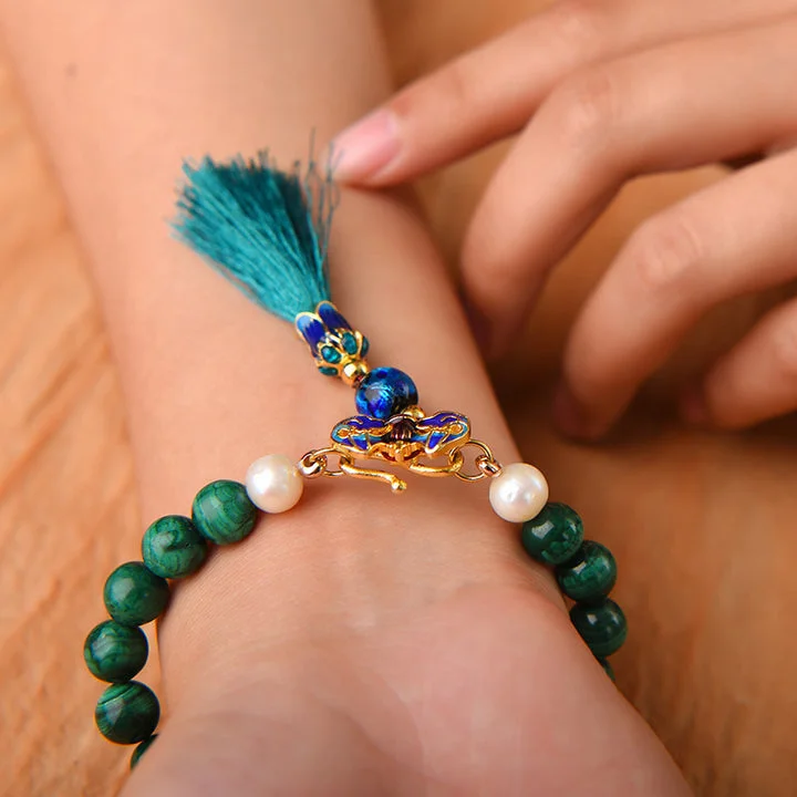 Calmness Tassel Malachite Cinnabar Bracelet