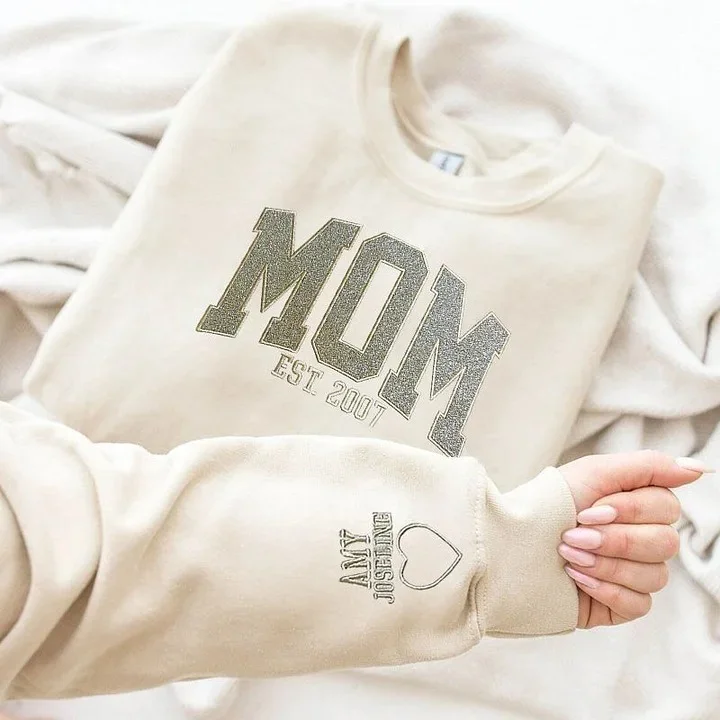 Custom Applique Glitter Mama Sweatshirt