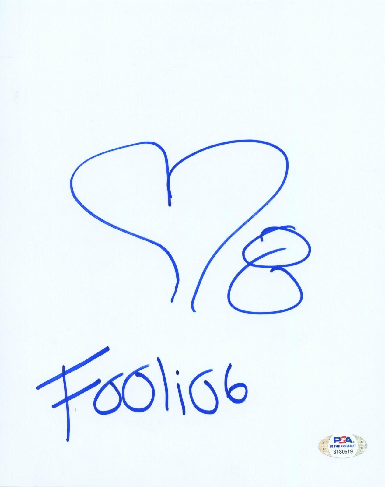 Foolio Signed Autographed 8x10 Photo Poster painting Sketch PSA/DNA Authenticated