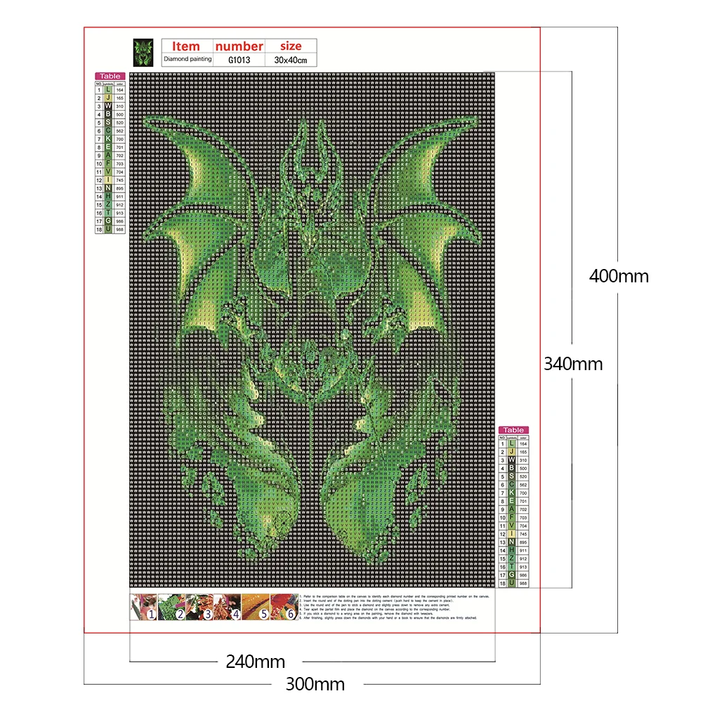 Full Round Diamond Painting 30*40cm - Silhouette Western Dragon