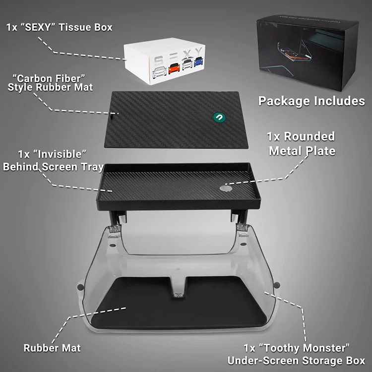 Modify Model3/Y Center Console Organizer Tray Magnetic Under Screen Storage for Tesla Model 3/Y ITN Auto