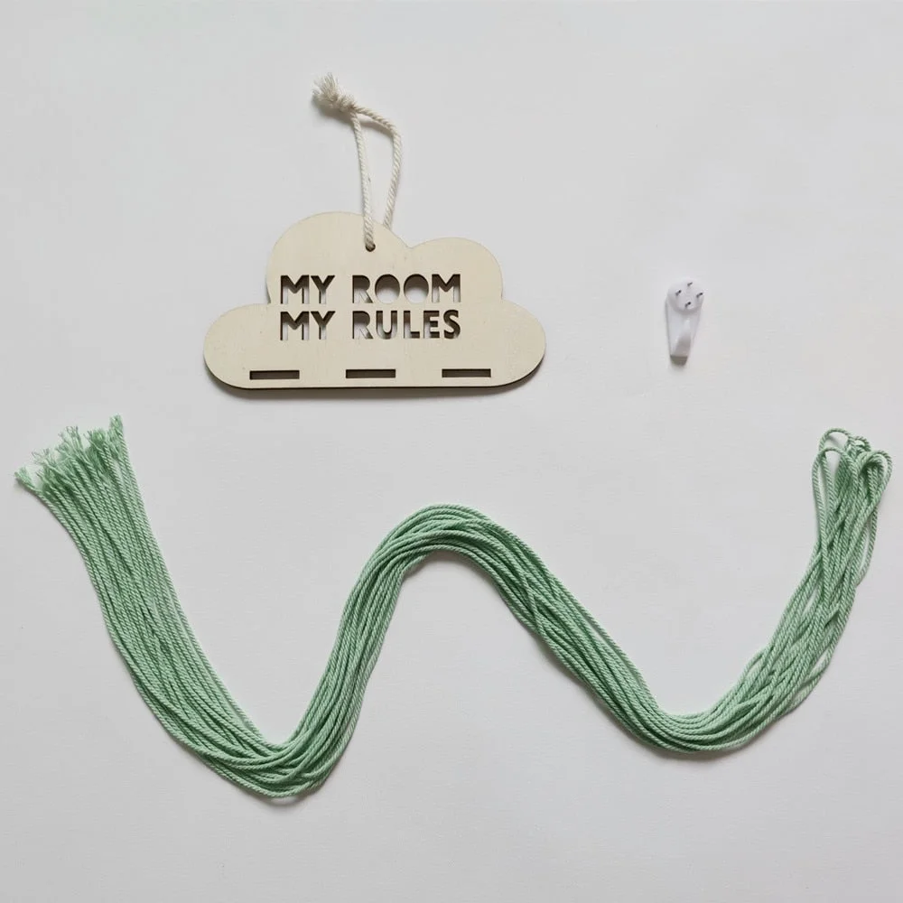 INS Nordic Wooden Cloud Baby Hair Clips Holder Princess Girls Hairpin Hairband Storage Pendant Jewelry Organizer Wall Ornaments