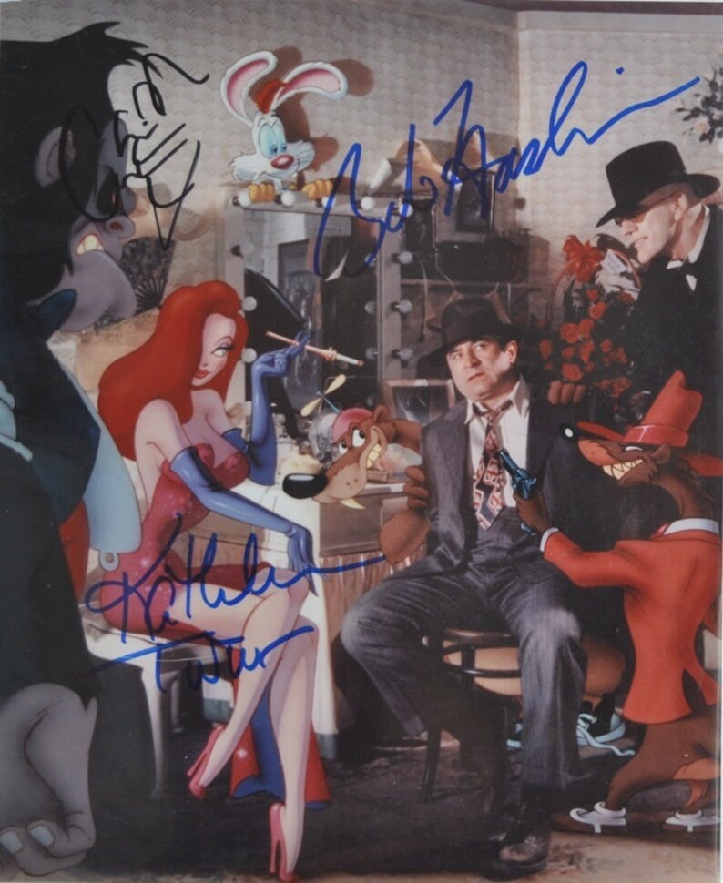 ROGER RABBIT CAST Signed Photo Poster painting X3 Bob Hoskins, Kathleen Turner, Charlie Fleischer wcoa