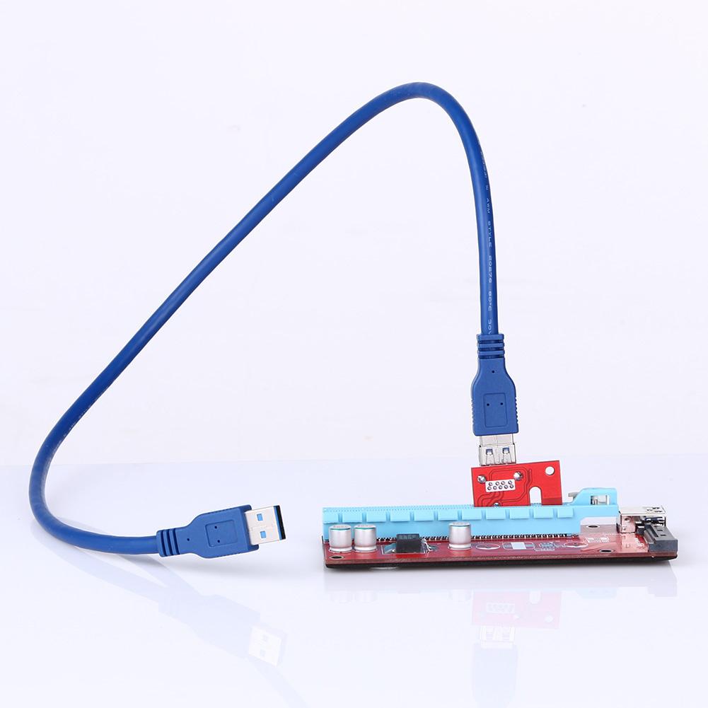 

USB 3.0 PCI-E Express 1x to16x Extender Riser Card Adapter SATA 15PIN Power, 501 Original