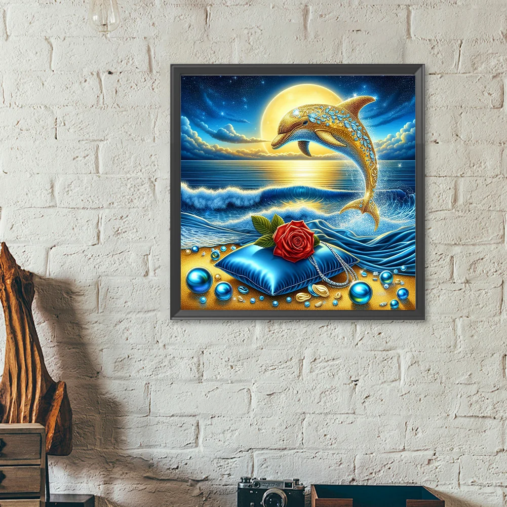 Diamond Painting - Full Round Drill - Ocean Dolphin(Canvas|40*40cm)