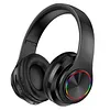 Bluetooth-compatible 5.3 Wireless Over Ear Headset with Colorful LED Lights Wireless Headphones HiFi Stereo Headphones for Classroom Home Office PC Mobile Phone Adults