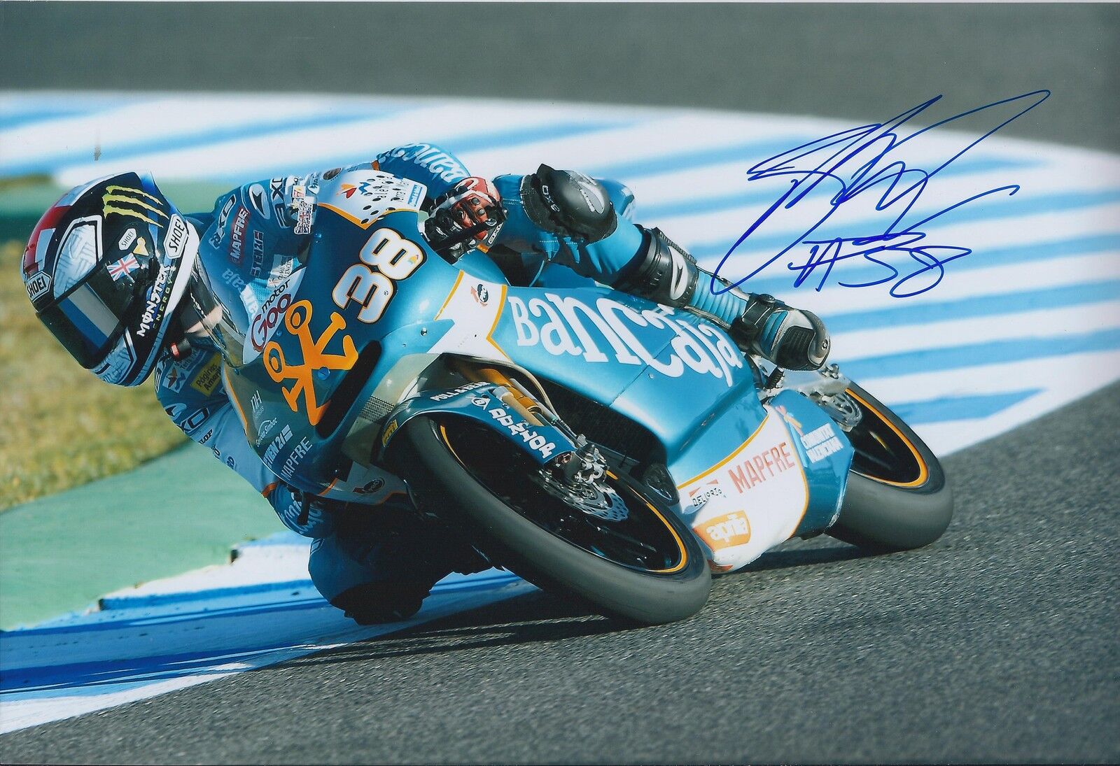 Bradley SMITH SIGNED British Moto2 Rider 12x8 Photo Poster painting AFTAL Autograph COA APRILIA