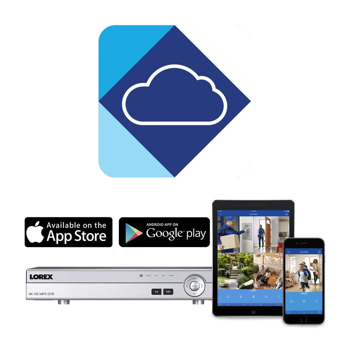 Lorex Cloud connectivity enables you to access your surveillance system from anywhere in the world