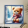Winter Window Bear-11CT Stamped Cross Stitch 40*40cm/15.75*15.75in tapestrymarket