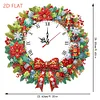 2D Flat DIY Christmas Wreath Acrylic Diamond Painting Clock Pendant Home Decor