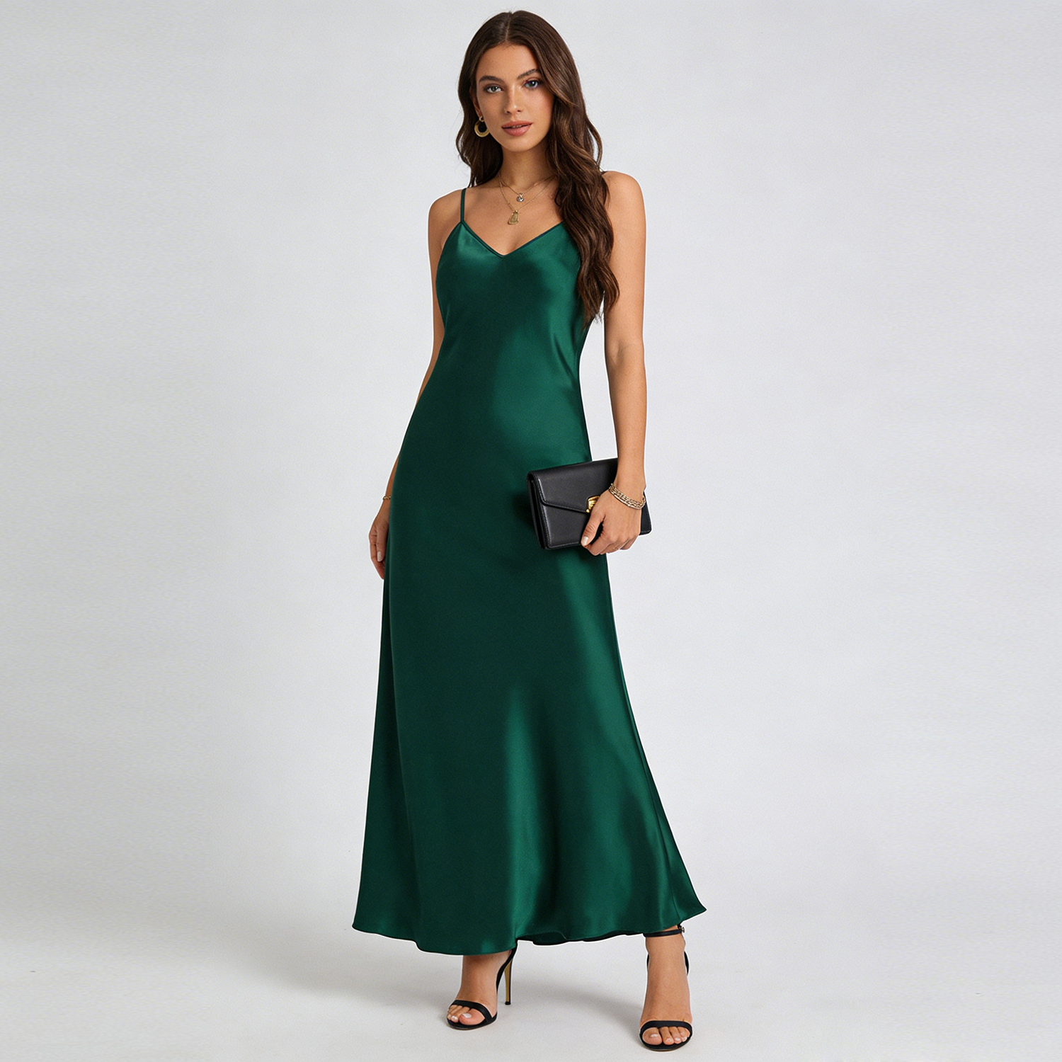 Silk Dress V-Neck Camisole Maxi Style REAL SILK LIFE