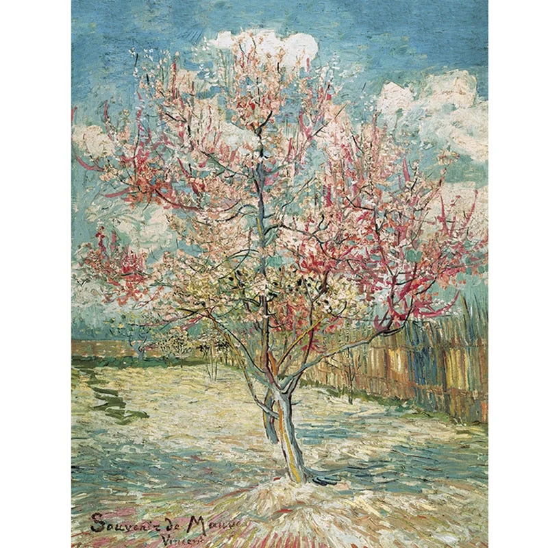 Thick Paper Jigsaw Puzzle 2000 Pieces Super Challenging Toys for Adults-Blooming Peach Paintings by Van Gogh