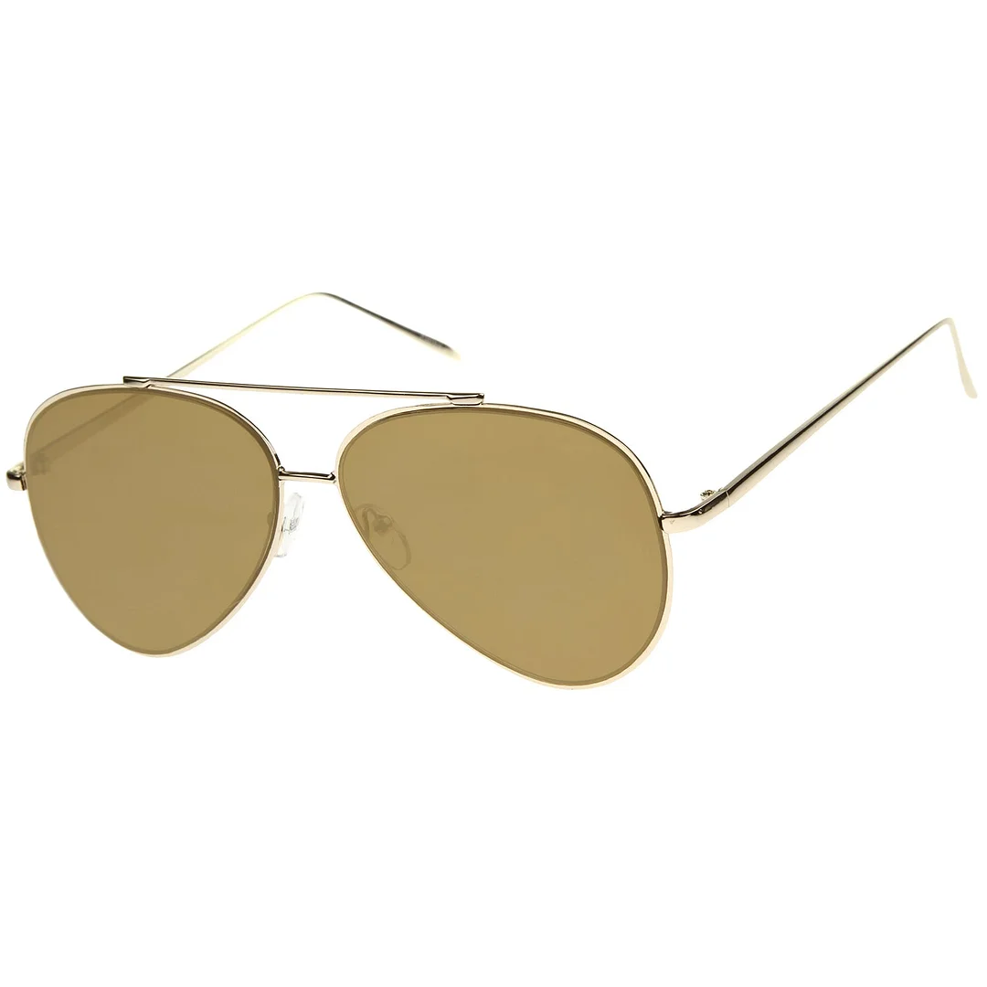 Fashion Teardrop Rimless Mirror Flat Lens Metal Frame Aviator glasses 58mm