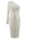 Sequined One-Shoulder Mini Dress
